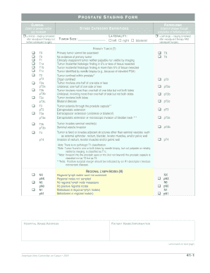 Prostate Cancer Staging Form