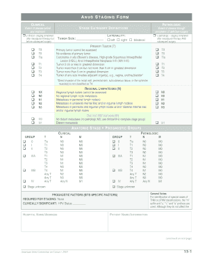 Anal Cancer Staging Form