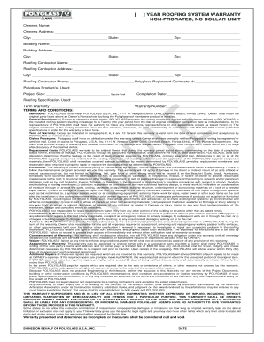 Year Roofing System Warranty