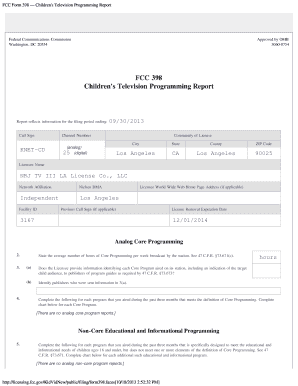 FCC Form 398 — Children's Television Programming Report
