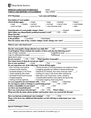 Voice Case History Form