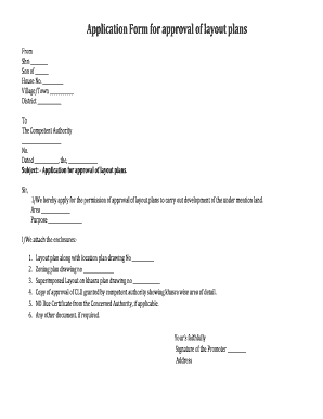 Application for Approval of Layout Plans
