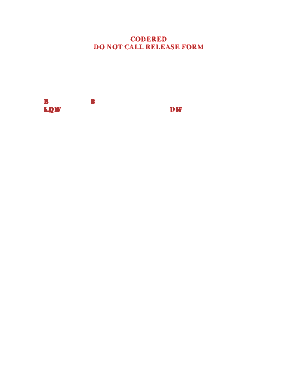 CodeRED Do Not Call Release Form