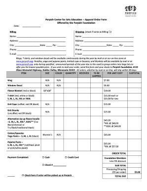 Perpich Center Apparel Order Form