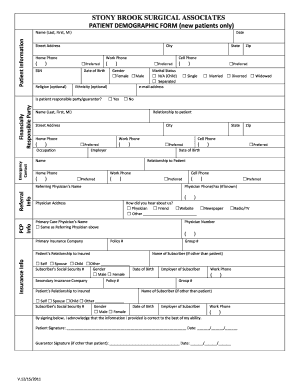 Patient Demographic Form