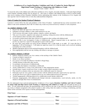 Code of Conduct for Youth Volunteers
