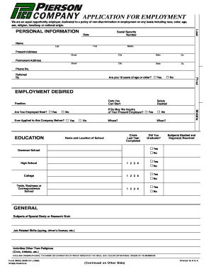 Application for Employment
