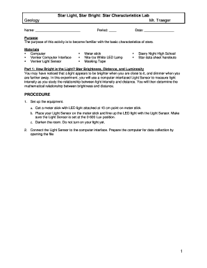 Star Characteristics Lab
