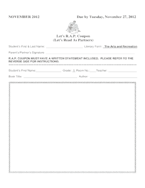 Let's R.A.P. Coupon Form