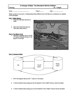 Water State Change Worksheet
