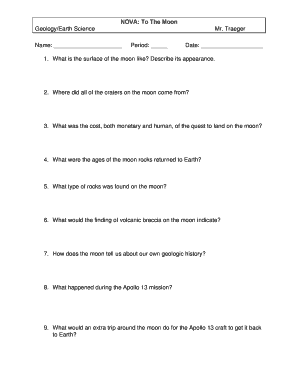 NOVA To The Moon Worksheet