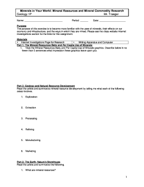 Mineral Resources Research Assignment