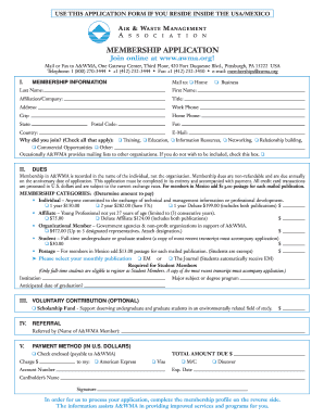 A&WMA Membership Application Form