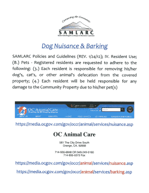 Orange County Nuisance Animal Complaint Form