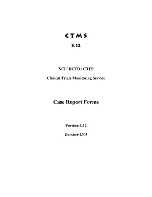 NCI Case Report Form