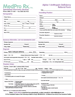 Alpha-1 Antitrypsin Deficiency Referral Form