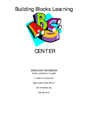 BBLC Employee Handbook - Eastern Child Development Center