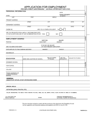 Application for Employment
