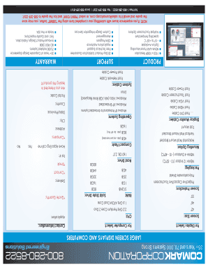 Comark Corporation Large Screen Display and Computer Quote Form
