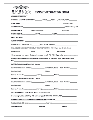 Tenant Application Form