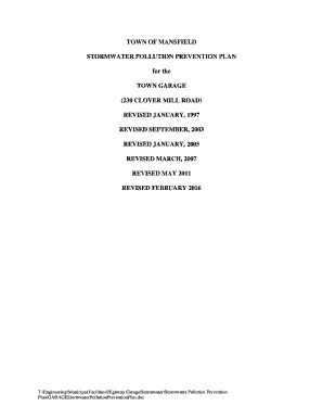 TOWN OF MANSFIELD STORMWATER POLLUTION PREVENTION PLAN for