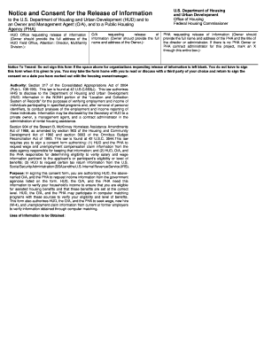 HUD-9887 Tenant Consent Form