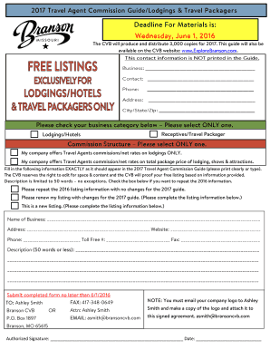 2017 Travel Agent Commission Guide