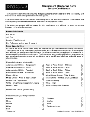Recruitment Monitoring Form
