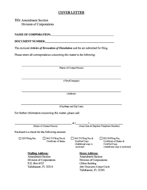 Florida Articles of Revocation of Dissolution