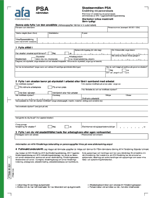 PSA Personal Injury Compensation Claim Form