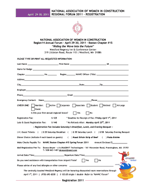 National Association of WOmen in Construction Regional Forum Request for Proposal