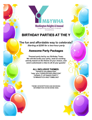 Birthday Party Booking Form