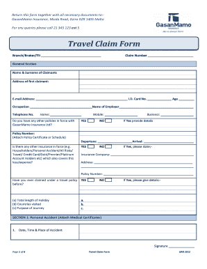Travel Claim Form
