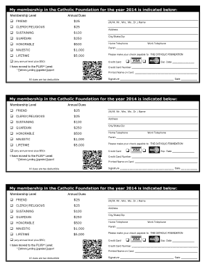 Catholic Foundation Membership Application