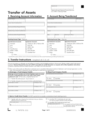 Transfer of Assets Form