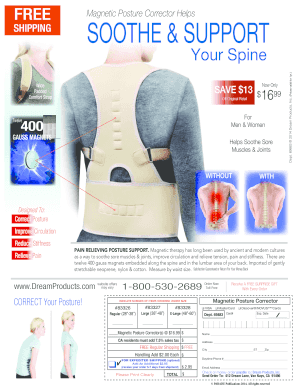 Magnetic Posture Corrector Order Form