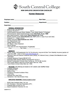 New Employee Orientation Checklist