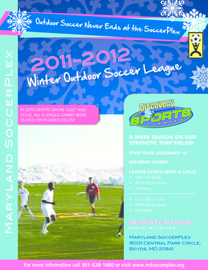 2011-2012 Youth Outdoor Soccer League Registration Form