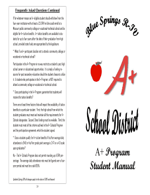 Missouri A+ Schools Program Participation Agreement