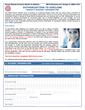 Authorization to Disclose Annuity Account Information