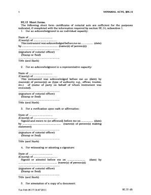 Notarial Act Certificates