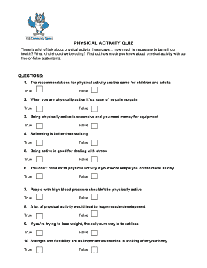 Physical Activity Quiz