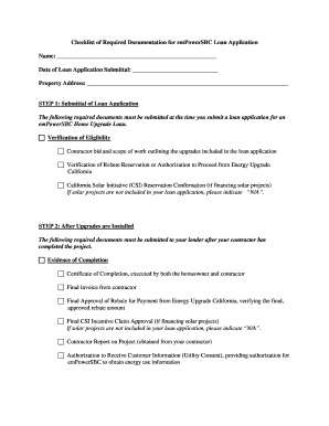 emPowerSBC Loan Application Checklist