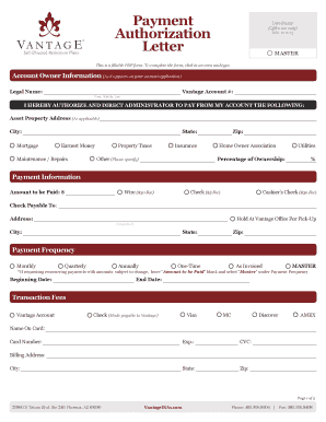 Payment Authorization Letter