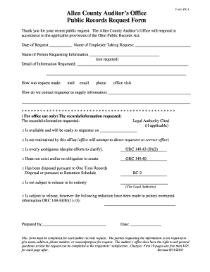 Ohio Public Records Request Form