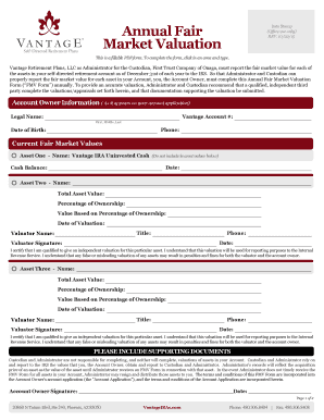 Annual Fair Market Valuation Form