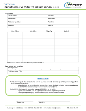 Icelandic Feed Import Notification