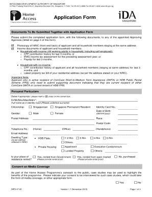 Singapore Home Access Programme Application Form