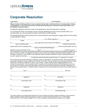 Corporate Resolution - OptionsXpress