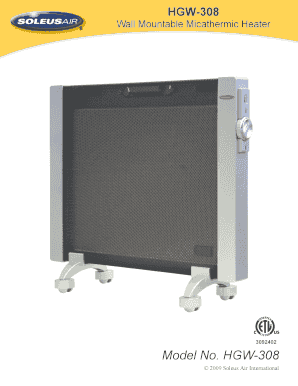 Soleus Air Micathermic Heater Owner's Manual